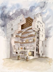 ノーハム城、15 世紀半ば、1990 年から 2010 年 作： Peter Dunn
