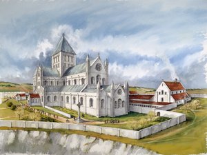 旧セーラム大聖堂、c1150、c1990-2010 作： Peter Dunn
