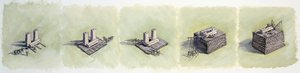 まぐさを上げる、ストーンヘンジ、先史時代、c1990-2010 作： Peter Dunn