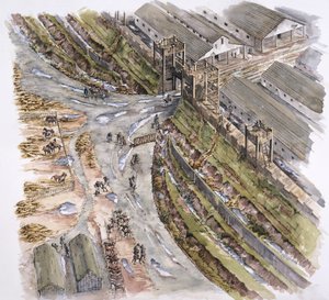 リブチェスター ローマン フォート、ランカシャー、西暦 60 ～ 70 年、1996 年 作： Peter Dunn