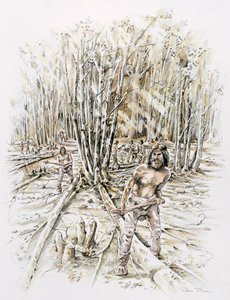 フリントコピシングの使用、先史時代、c1990-2010 作： Peter Dunn