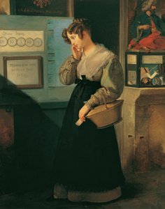 宝くじ売り場の前の少女、1829年。 作： Peter Fendi