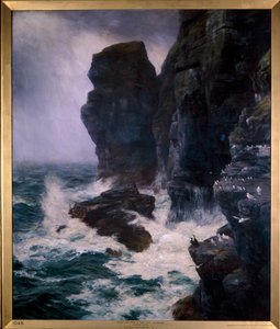 1885年、「縮みにくい岩によってうねられて青ざめられた」。 作： Peter Graham