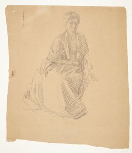 芸術家の妻（エリス夫人）が着席。 絵画の研究: ファボーグ博物館の発足 (1910-11) 作： Peter Hansen