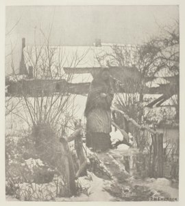 滑りやすい道 - 冬景色 (ノーフォーク) 作： Peter Henry Emerson