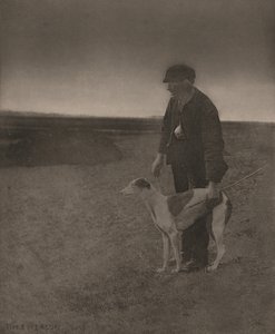 密猟者-眺めるウサギ」1888年（写真） 作： ピーター・ヘンリー・エマーソン