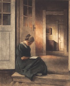 庭のドアに 作： Peter Vilhelm Ilsted