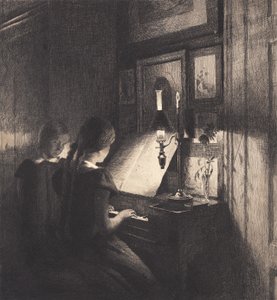 ピアノで二人の少女 作： Peter Vilhelm Ilsted