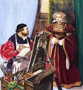 ホルバインがクリーブスのアンの肖像画を描く 作： Peter Jackson