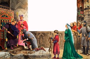 ウィリアム1世に忠誠を誓う騎士（紙にガッシュ 作： Peter Jackson