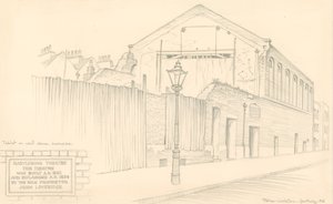 Mullready Street（元はLittle Church Street）の劇場の裏側、ロンドンのメリルボーンシアター 作： Peter Jackson