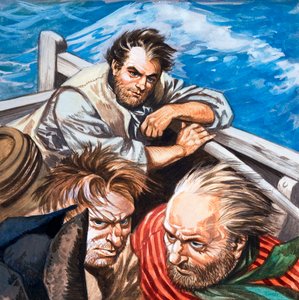 バウンティ号の叛乱」（紙にガッシュ 作： Peter Jackson