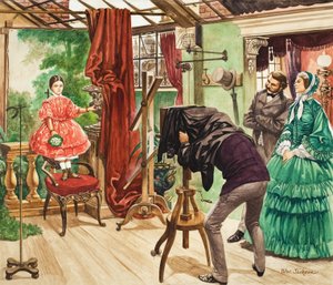 19世紀の写真セッション（紙にグワッシュ） 作： ピータージャクソン