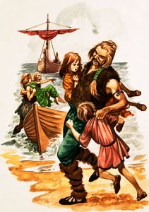 彼らが若かった頃：聖パトリック（紙にガッシュ 作： Peter Jackson