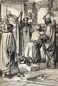 イングランド王ヘンリー 2 世 (1133-1189) は、大司教の墓でのトマス ベケットの既婚懺悔に関与している 作： Peter Johann Nepomuck Geiger