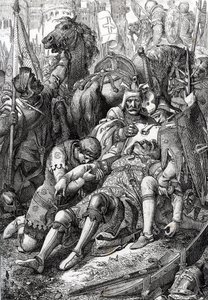 O rei Guilherme, o Conquistador, ferido por seu filho Roberto II da Normandia dit Courteheuse (1051-1134) na fortaleza de Gerberoy 作： Peter Johann Nepomuck Geiger
