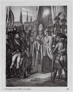 フランス軍との戦いに出発するオーストリア兵（ウィーン 作： Peter Johann Nepomuk Geiger