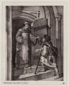 ピサの修道院に避難する無法者ジョン・パリチダ 作： Peter Johann Nepomuk Geiger
