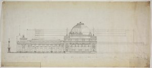 Lakefront Exhibition Hall、シカゴ、イリノイ州、立面図