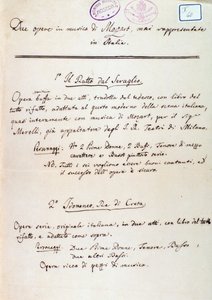 リヒテンタールがモーツァルトの「Die Entfuhrung aus dem Serail」を改作した際のリブレットへの序文。 作： Peter Lichtenthal