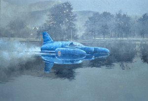 ドナルド・キャンベルとブルーバード（キャンバスに油彩） 作： Peter Miller