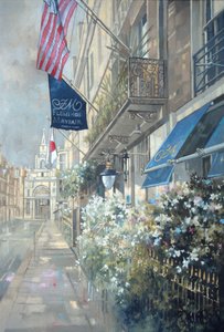 フレミングスホテル、ハーフムーンストリート、ロンドン（キャンバスに油彩） 作： Peter Miller