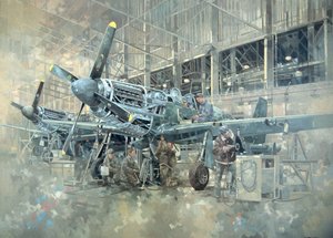 ウォートンのマスタング（キャンバスに油彩） 作： Peter Miller
