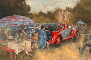 オルソープでのピクニック（キャンバスに油彩） 作： Peter Miller
