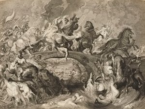 アマゾネスの戦い（エングレーヴィング） 作： Peter Paul (after) Rubens