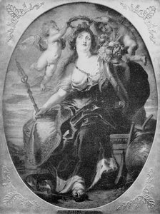 ペーテル・パウル・ルーベンスの絵によるメディチ家のマリアの肖像（エングレービング 作： Peter Paul (after) Rubens