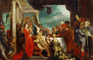 Alboin (vers 530-572) et Rosemonde (morte 572) - Alboin and Rosamund - Pieter Paul Rubens (1577-1640)。キャンバスに油彩、1615年頃。寸法 : 132x202 cm。ヴィエンヌ美術史博物館