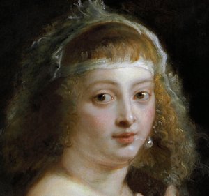 毛皮のローブの Helene Fourment のディテール 作： Peter Paul Rubens