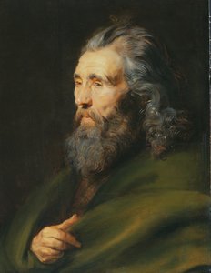 ひげを生やした男の頭の研究、1617年頃