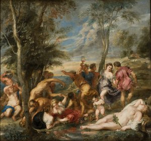 アンドリア人のバッカナール」 - ルーベンス, ピーテル・ポール (1577-1640) - 1630年代 - 油彩・キャンバス - 200x215 - ストックホルム国立博物館 作： Peter Paul Rubens