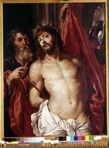 いばらの冠、Ecce Homo（いばらの冠、Ecce Homo）。 Peter Paul (Pierre-Paul) Rubens (または Peter Paul または Petrus Paulus) (1577-1640) による絵画。 木に油彩
