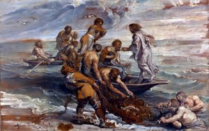 "La peche miraculeuse" (The Miraculous Draught of Fishes) Peinture de Pieter Paul Rubens (1577-1640) 1618-1619 Dim 55x85 cm Londres National Gallery 作： Peter Paul Rubens