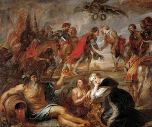 ノルトリンゲンの戦い（1634年）前のハプスブルク家のフェルディナント3世（1608-1657年）とオーストリアのフェルディナント枢機卿（1609-1641年）の出会い - ハンガリー王フェルディナントと枢機卿の出会い