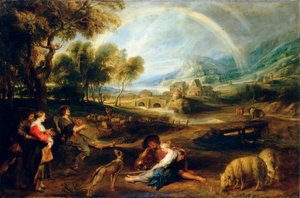 虹のある風景、1630年代初頭。 作： Peter Paul Rubens
