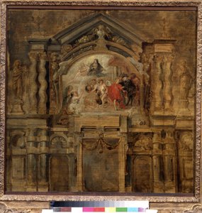 スペインの幼児イザベラ (1566-1633) の神格化 (幼児イザベラの神格化)。 Peter Paul (Pierre-Paul) Rubens (または Peter Paul または Petrus Paulus) (1577-1640) による絵画。 木に油彩、69 x 70 cm 作： Peter Paul Rubens