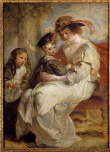 画家の2番目の妻であるヘレーヌ・フルマン（1614-1673）と夫婦の2人の子供たちの肖像 画：ピエール・ポール（Pierre-Paul）・ルーベンス（またはピーター・ポール、ペトルス・パウルス）（1577-1640） 1634年 日1,15x0,85 m 作： Peter Paul Rubens
