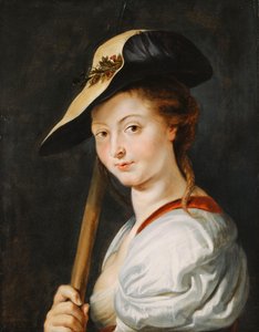 羊飼いとしてのスザンナフォーメント、バストの長さであると述べられた若い女性の肖像画、 作： Peter Paul Rubens