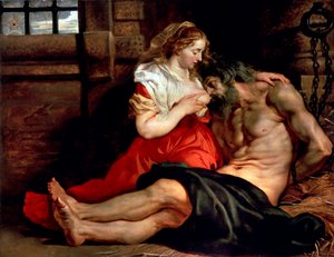 ローマの慈善、c1612。 作： Peter Paul Rubens