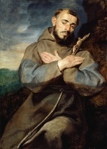 聖フランシス、c。 1615年。 作： Peter Paul Rubens