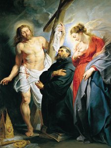 キリストと聖母の間の聖アウグスティヌス 作： Peter Paul Rubens