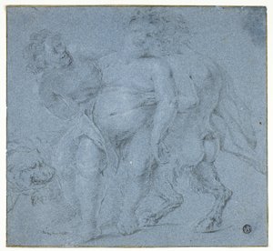 二人のサテュロスに支えられたシレノス 作： Peter Paul Rubens