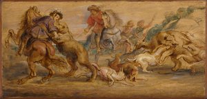 「熊狩り」のための習作（アルカサル、マドリッド） 作： Peter Paul Rubens