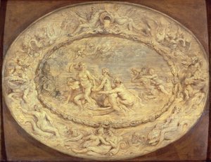 ヴィーナスの誕生、c.1632-33（パネルに黒いチョークと油） 作： Peter Paul Rubens