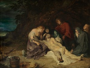 死んだキリストの嘆き (キャンバスに油彩) 作： Peter Paul Rubens