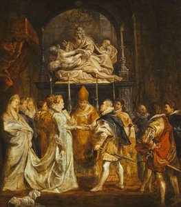 1600年10月5日、フィレンツェのドゥオーモにあるマリア王妃とメディチ家とフランスのヘンリー4世の代理による結婚 作： Peter Paul Rubens