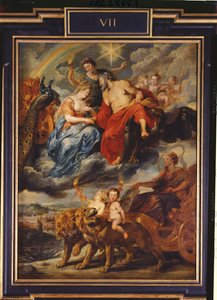 メディチサイクル：アンリ4世（1553-1610）とマリードメディチ（1573-1642）の会議（1600年9月9日、リヨン）、1621-25 作： Peter Paul Rubens